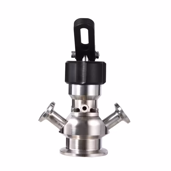 Food Grade Stainless Steel Manual Pneumatic Integrated Two Way Tri Clamp Aseptic Sanitary Sampling Valve